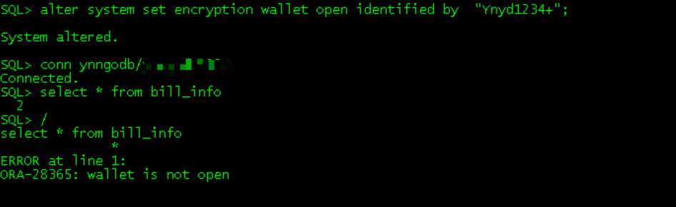 Ora 28365 wallet is not open