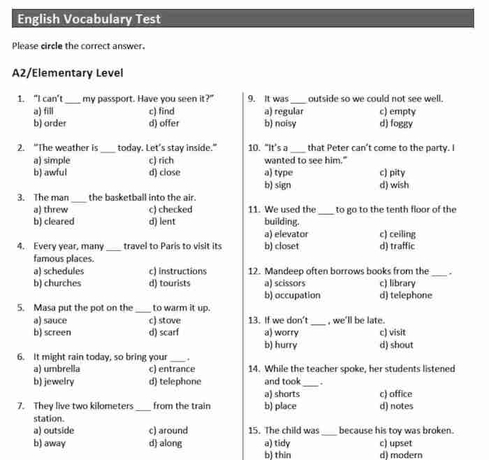 Sem. 2 final grammar and vocabulary a