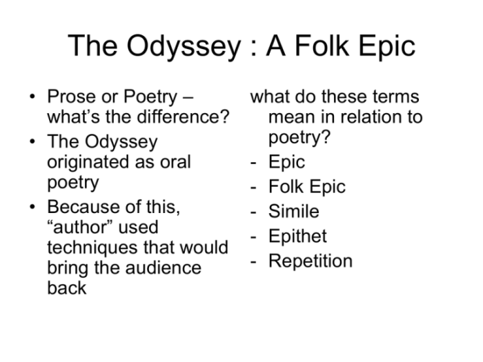 The odyssey and epic poetry an introduction part 1