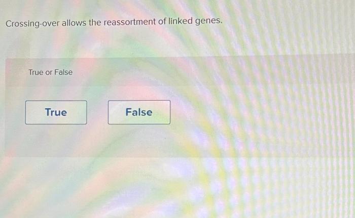 Crossing over allows the reassortment of linked genes.