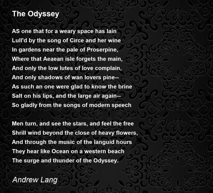 The odyssey and epic poetry an introduction part 1